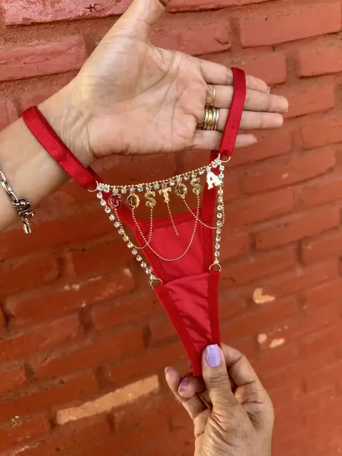 Calcinha Com Strass - Com Escrita - CCS - comprar online