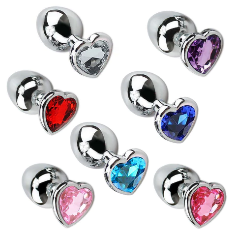 Plug Anal de Aço Médio Inoxidável em Formato de Coração - 5849-M