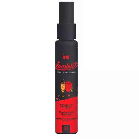 Lambuze Gel Beijável Para Massagem 50g Intt - Morango c/ Champanhe - IN0200