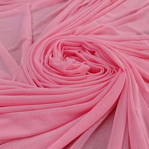 Microtul Elastizado de Poliéster - Rosa Flamenco