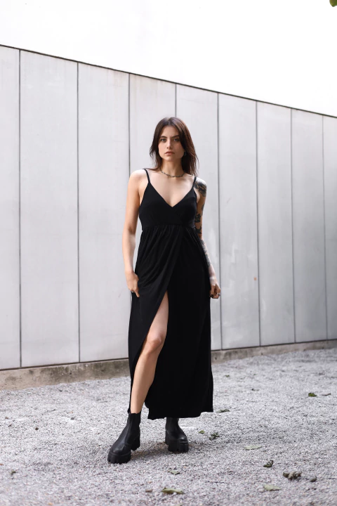 Vestido Longo Mia Preto - comprar online