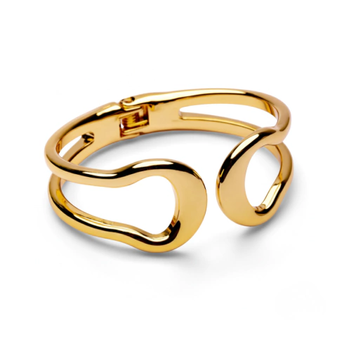 Bracelete Orgânico Vazado Banhado Ajustável - comprar online