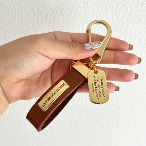 Chaveiro Personalizado Nome com Frase no Pingente Retangular - comprar online