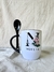 Taza con cuchara con Inicial y nombre - comprar online