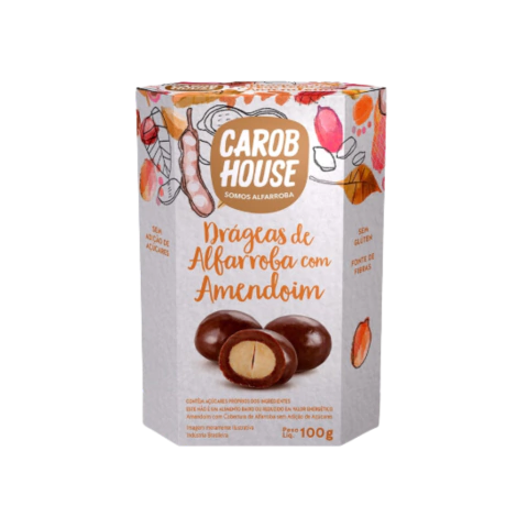 Drágeas de Alfarroba com Amendoim - Carob House (100g)