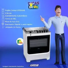 Fogao 5b Consul Acend. Autolimpante - Cfs5nabuna - comprar online