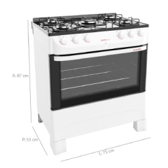 Fogao 5b Mueller Fratello Vetro Mesa Vidro - 601230014 - loja online