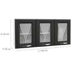 Armario Triplo Telasul Star 3 Pts C/vidro - 816007-02 na internet