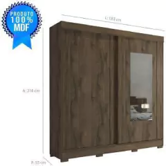 Roupeiro Panan Ilheus 100 Mdf 2pts 3 Gvs C/ Espelho - 40010091-0140 - PC / 4 - comprar online