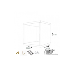 Kit 3 Nicho Decorativo 55x55x15 Cm Natural Em Mdf na internet