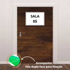 Placa Sinalização 1/2 Oficio Sala 05 Mdf Branco - comprar online