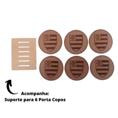 Porta Copo Time Flamengo Branco Em Mdf - BIDU SHOP