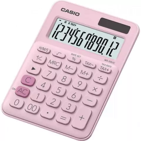 Calculadora de Mesa 12 Dígitos MS20UC Rosa Claro CASIO