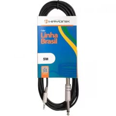 Cabo de Áudio Linha Brasil P2 Estéreo X P10 Mono 5mts Preto HAYONIK