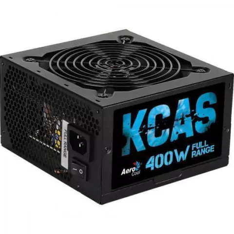 Fonte Gamer ATX KCAS 400W Full Range 80 Plus White PFC Ativo AEROCOOL