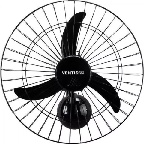 Ventilador de Parede Oscilante 60cm Bivolt AÇO Preto VENTISOL