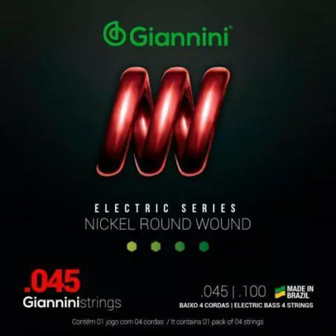 Encordoamento Giannini para Contrabaixo 4 Cordas .045 GEEBRS