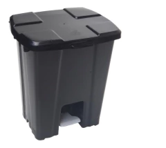 Cesto Lixeira Quadrada Plastica Com Pedal 25 Litros Preto - comprar online