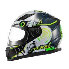 Capacete Texx Hawk - Scream Verde E Azul 60
