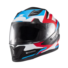 Imagem do Capacete Texx Fechado Hawk Ride Azul Verm Branc Pret 58
