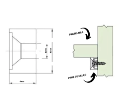 Pino Calço Prateleira Marcenaria Preto C 300 - loja online