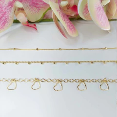 Choker Corrente Com Bolinha Lisa Folheado A Ouro 18k - BIDU SHOP