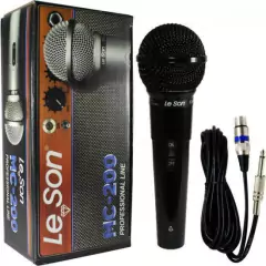 Microfone Dinâmico Cardióide MC200 Preto LESON - comprar online