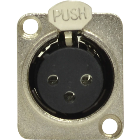 Conector Xlr Macho Embutir Niquelado C/ 10 Loud