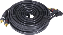 Cabo 2 Rca X 2 Rca 90º Uso áudio Profissional 5 Metros - L22m - PC / 10 na internet