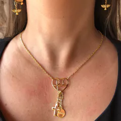Imagem do Colar Com Pingente De Fé Folheado Em Ouro 18k