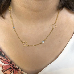 Imagem do Colar Folheado Em Ouro 18k Com Olhos Gregos