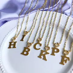 Colar De Letras Folheado Em Ouro 18k - loja online
