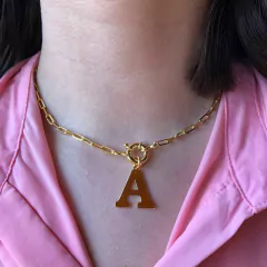 Colar De Letras Folheado Em Ouro 18k - comprar online