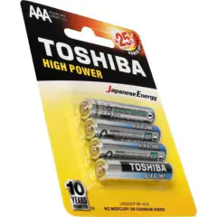 Pilha Alcalina AAA 1,5V LR03GCP TOSHIBA (Cartela com 4 Unid.) - CXF / 12 na internet