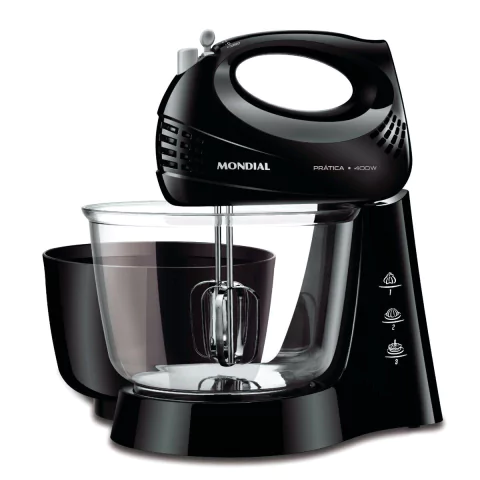 Batedeira Prática Com 2 Tigela 400w B-45-b Preta 220v