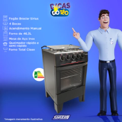 Fogao 4b Braslar Sirius S/acend - 10010077 - comprar online