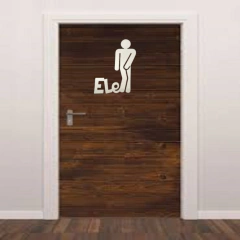 Plaquinha Para Banheiro Masculino Ele 3mm Branco - comprar online