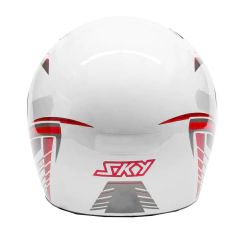 Capacete Sky Apolo Branco C/ Transfer Chumbo C/ Vermelho 62 na internet