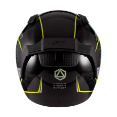 Imagem do Capacete Sky Two Soldier Preto Fosco Transf Amarelo 60