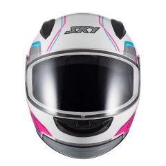 Capacete Sky Two Anos 90 Branco Fosco Transf Azul/rosa 58 - comprar online