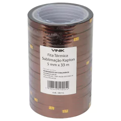 Fita Termica Sublimacao Kapton 5mm X 33m - Pacote C/ 30 Unidades - PC / 30