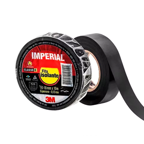 Fita Isolante Imperial 18mm 10 Metros Preta - PC / 10