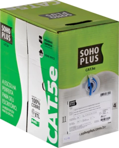 Cabo Lan U/utp Cat.5e 24 Awg 4 Pares Cmx 305m Azul 100% Cobre na internet