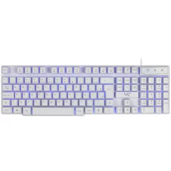 Teclado Gamer Vx Gaming Hydra Branco Abnt2 Multimídia Com Led Azul Sensacao Mecanica Usb 1.8m - Gth100ba - BIDU SHOP