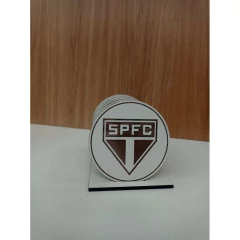 Porta Copo Time São Paulo Branco Em Mdf - comprar online