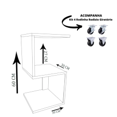 Mesa De Cabeceira S Em Mdf Branco Com Rodizio na internet