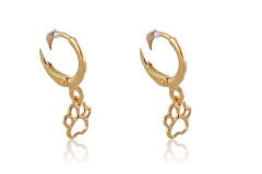 Brinco Argolinha De Patinha De Cachorro Folheado