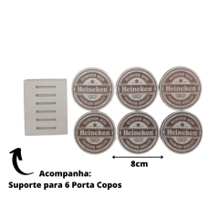 Porta Copo Heineken Natural Em Mdf - BIDU SHOP