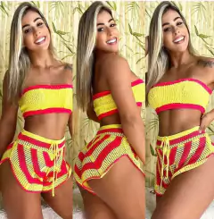 Conjunto Tricot Top E Short Listrado - comprar online