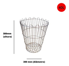 Lixeira/cesto Aramado 40 Litros Redondo - comprar online